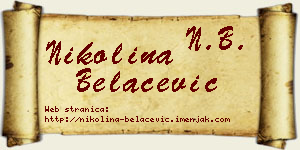 Nikolina Belaćević vizit kartica